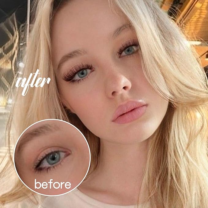 Brown Lash Clusters Eyelash Extensions 280pcs Volume Eyelash Clusters Lash Extensions 8-16MM D-Curly Wispy Individual Lashes