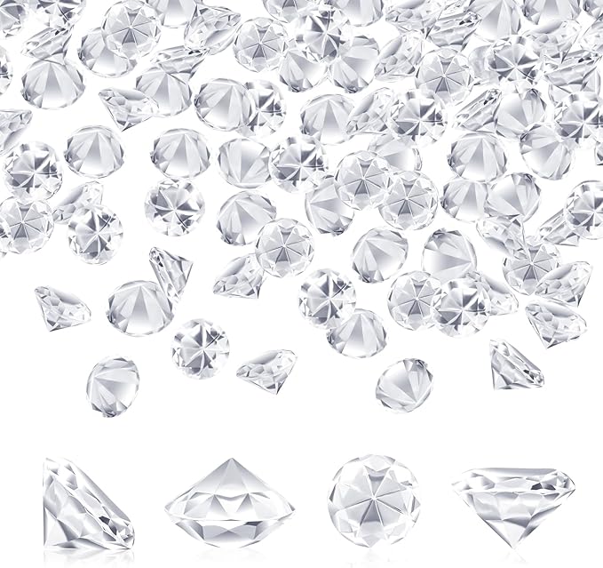 SUREAM 4500PCS Clear Ice Rocks for Vase Filler, 6mm/0.24Inch Acrylic Diamonds Gems, No Holes Faux Acrylic Treasure Crystals for Art Crafts, Wedding Table Scatter, Birthday Party Decoration