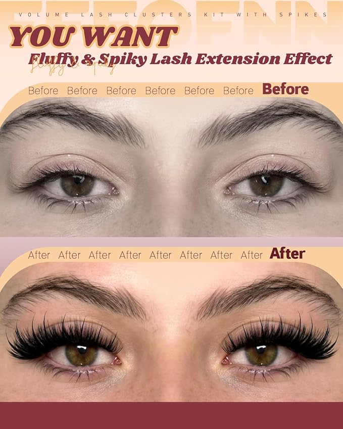 Eefofnn Manga Lash Clusters Kit Fluffy Eyelash Clusters 12-20mm Long Volume Individual Lashes Spiky D Curly Cluster Lashes Spikes Anime Thick Fairy Lash Extensions Lash Bond and Seal and Remover Kit