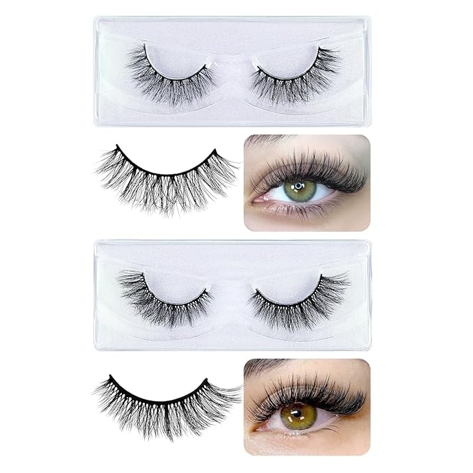MAGEFY 20 Pairs 4 Styles Faux Mink Eyelashes, 7mm-18mm Lashes Natural Look to Dramatic False Eyelashes with Portable Boxes,Style-1