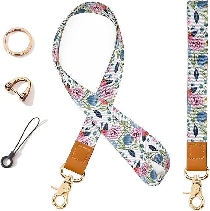 Cool Leopard Wristlet Keychain, Wrist Lanyard Key Chain For Women Men Car Keys Id Holder Card Phone Wallet Camera