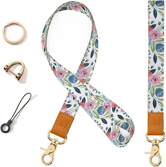 Cool Leopard Wristlet Keychain, Wrist Lanyard Key Chain For Women Men Car Keys Id Holder Card Phone Wallet Camera