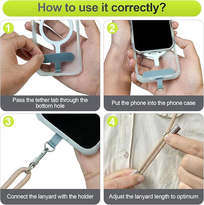 Phone Lanyard & Phone Wrist Strap, 3 in 1 Adjustable Anti Theft Phone Strap for Travel Hiking Cycling Climbing