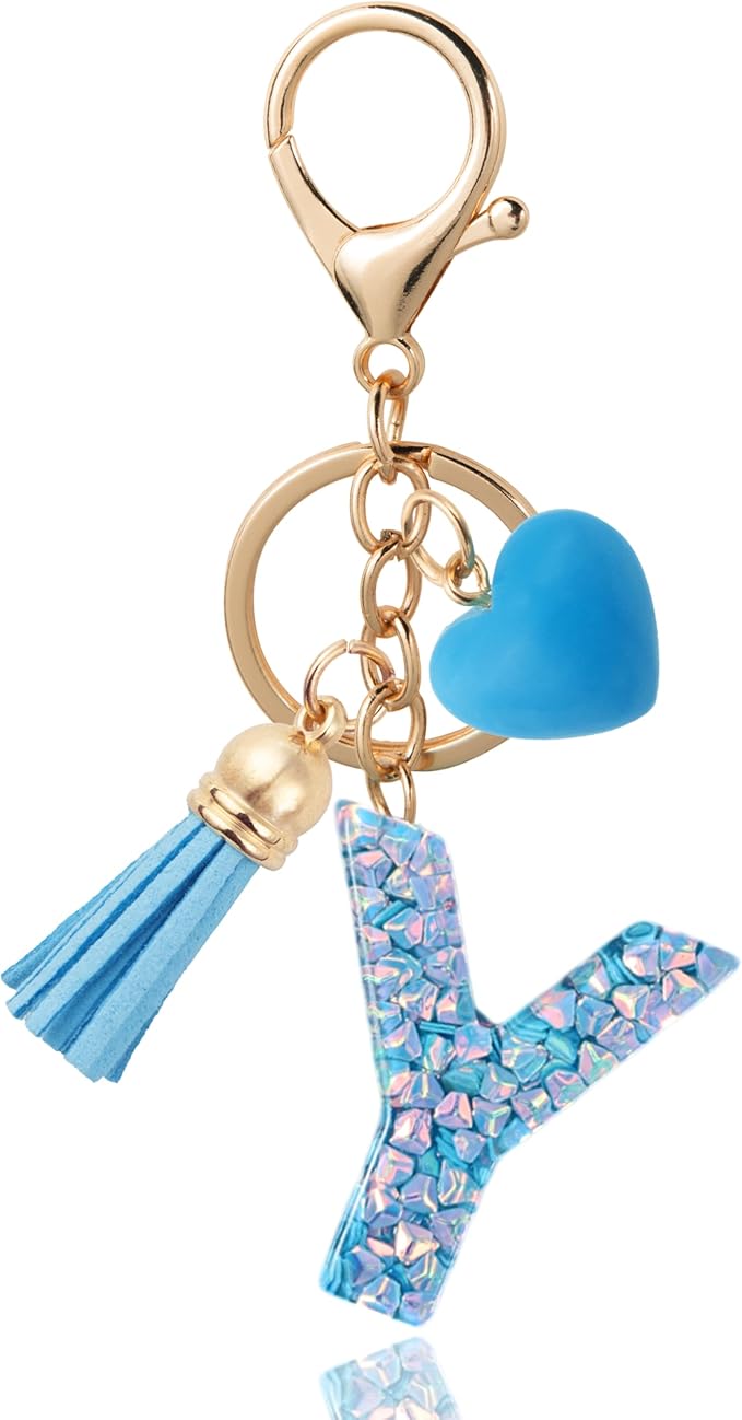 Alphabet Initial Letter Keychain Cute Heart Resin - Letter Keychain for Backpack Charms - Initial Keychains for Women