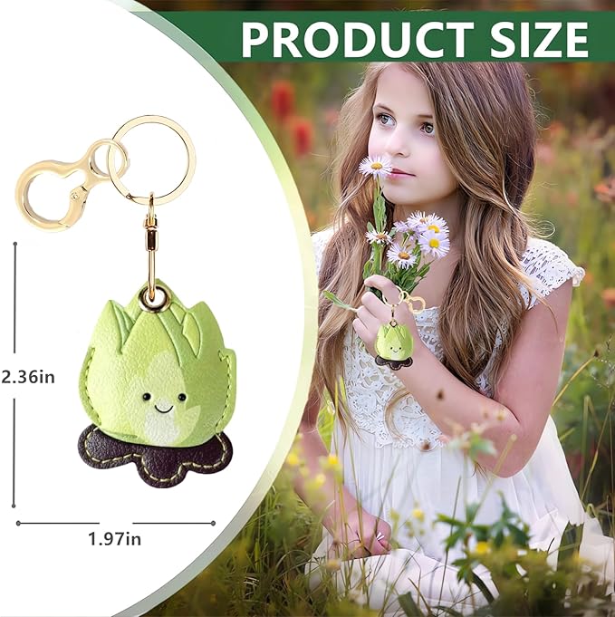 Leather Keychain Holder Case Compatible with AirTag,Cute Protective Cover with Keyring,Anti-Scratch Finder GPS Tracker Case for Wallet Keys,Bag,Pets(Bonfire Green)