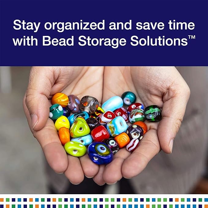 Darice Elizabeth Ward 45 Piece Assorted Portable Diamond Painting Storage and Bead Organizer with 42 Variable Sized Containers, 8 Pack, Clear