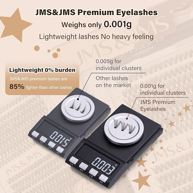JMS&JMS DIY Lash Extension Kit Lash Clusters Kit 40D+50D D Curl Individual Lashes Eyelash Extension Kit 280 pcs Thin Band Cluster Lashes Lash Bond and Seal Tweezers Easy to apply