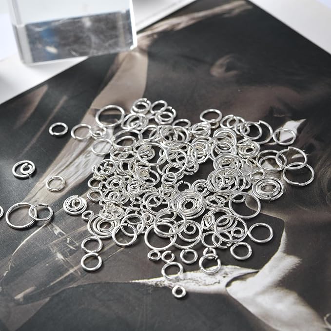 500pcs Silver Filled Jump Rings, Non Tarnish Open Jump Rings for Necklace, Bracelet, Earrings DIY Jewelry Making Supplies (0.7x6mm)