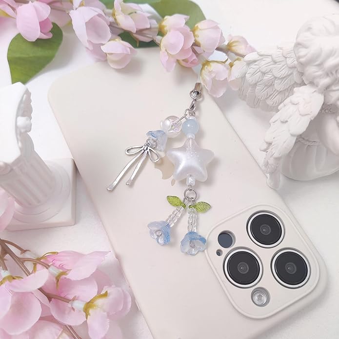 1-4PCS Cute Phone Charms Aesthetic Y2K Cell Phone Charms Strap Pink Strawberry Butterfly Star PhoneCharm Y2K Accessories for Bag Keychain Airpods Camera Pendants Decor