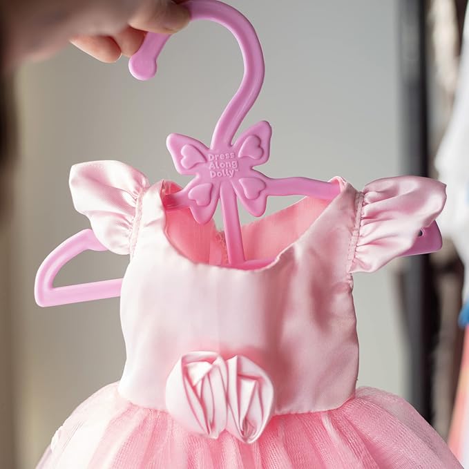 Doll Full-Outfit Clothes Hangers for 18" Dolls - 12pk - Compatible w American Girl- Unique Design Holds Your Top & Bottom at Once Including Dresses, Pants, Shirts, Skirts- Great Gift