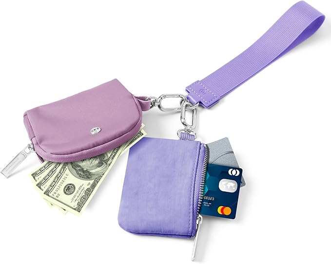 Mum's Memory Mini Zip Around Wristlet Wallet for Women Dual Pouch Wristlet Portable Wallet Coin Purse Mini Women Coin Pocket