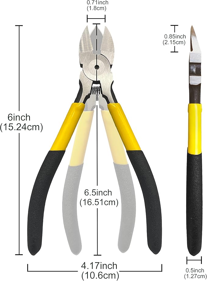 Wire Cutters 10 Pack, 6.5 inch, BOOSDEN Flush Cutters, Spring Loaded Cutting Pliers, Side Cutters, Dykes Cutter, Wire Clippers, Plastic Cutter, Wire Cutters for Jewelry, Floral, Electrical