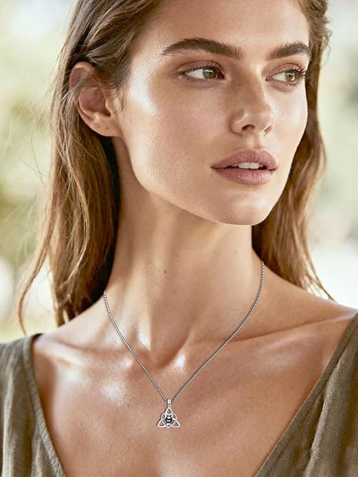 KANNSOAR Tahitian Black Pearl AAAA 18K White Gold Plated Sterling Silver Romantic Pendant Necklace for Women Wife Mom Girlfriend Her Jewelry Gift for Anniversary Birthday