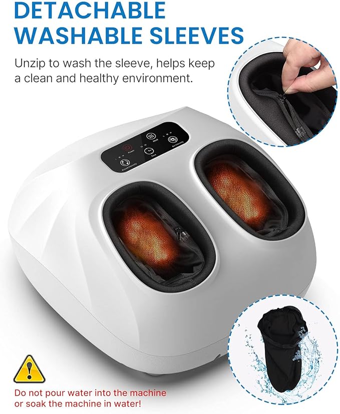 RENPHO Foot Massager Machine with Heat [2026 Upgraded], Shiatsu Foot Massager for Plantar Fasciitis, Cordless Control, FSA Eligible HSA Store Eligible, Up to Size 14, WH