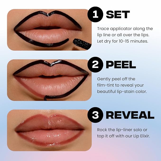 Sacheu Lip Liner STAY-N Peel Off Lip Stain — Long Lasting Waterproof Lip Tint with Hyaluronic Acid & Vitamin E — Transfer Proof Matte Finish, Vegan & Cruelty-Free (getREDy)