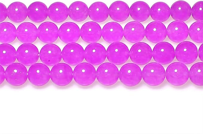 MJDCB Stone Beads 6mm 60pcs Round Purple Red Jade Loose Gemstone Bead Charms for Jewelry Making Bracelet Necklace Earring Pendant