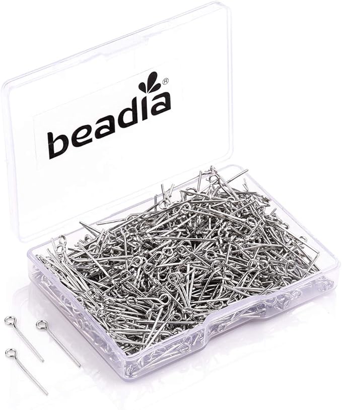 Open Eye Pins Platinum Head Pins for DIY Jewelry Making 20mm 500pcs