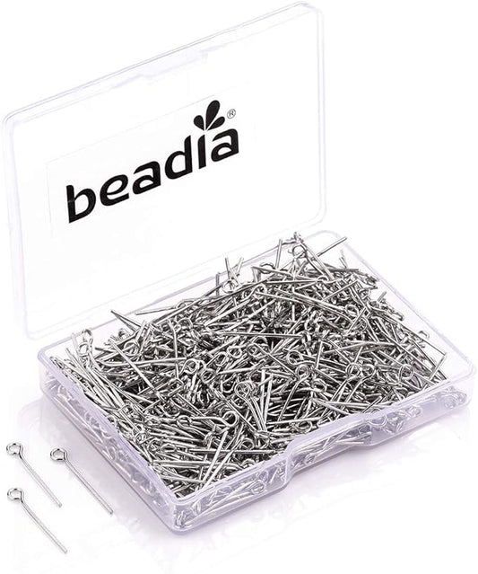 Open Eye Pins Platinum Head Pins for DIY Jewelry Making 20mm 500pcs