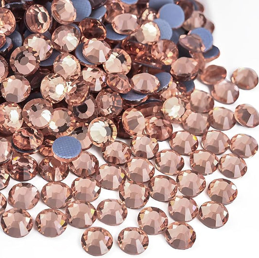 2880pcs Hotfix Rhinestones Flatback Crystal Rhinestones for Crafts Crafting Clothes Shoes DIY Decorations, 2.4mm SS8, Champagne
