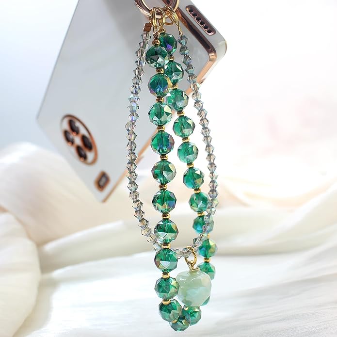 Phone Wrist Strap,Crystal Phone Chain Wristlet,Bracelet Wrist Lanyard,Cute Beaded Bag Charms,Decorative Purse Chain