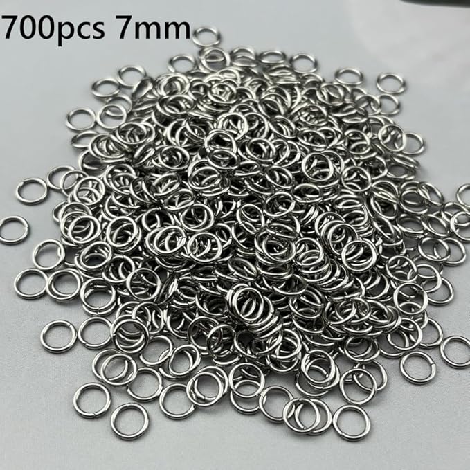 700pcs 7mm Stainless Steel Jump Rings Connector Rings for DIY Craft Jewelry Making Necklaces Bracelet Earrings Keychains