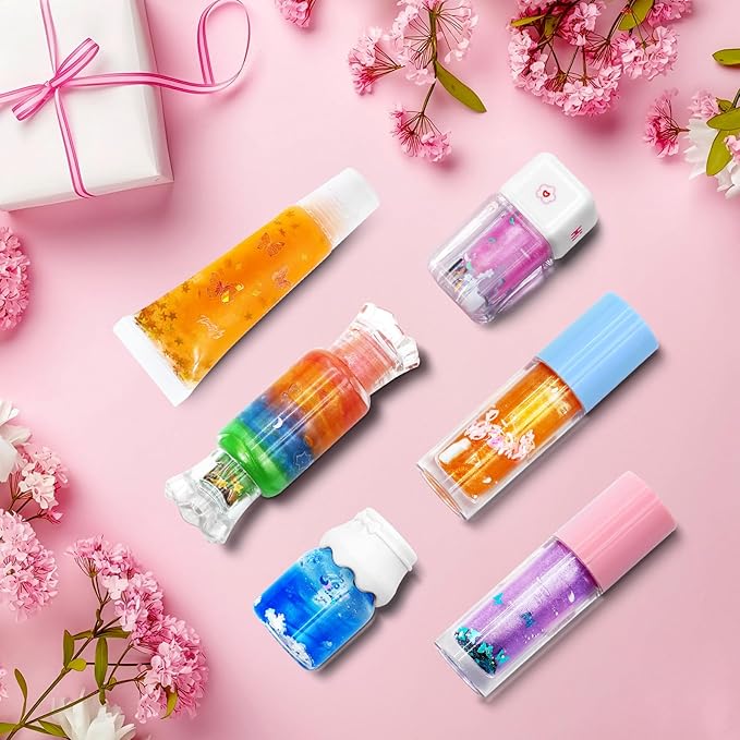WhizToys 74PCS DIY Lip Gloss Making Kit，Make Your Own Lip Glosses Set Moisturizing Lip Glaze Handmade Glittery Set for Makeup Lover Beginner Teen Girl Gifts，200ml Lipgloss Base