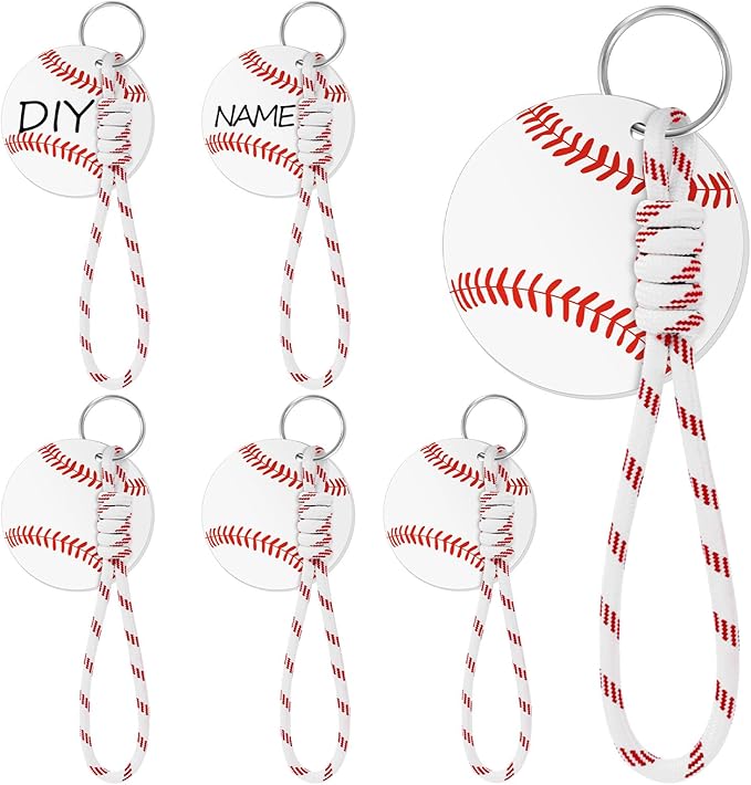 Eyourlife 6Pcs Braiding lanyard keychain With 2.75 in Name Id and DIY Pocket Hug Card For boys Sports enthusiast Team Gift