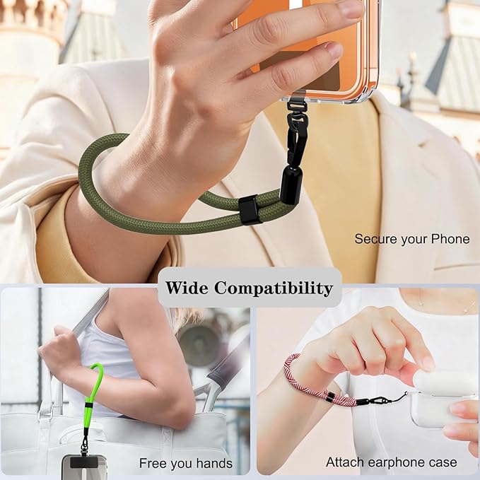 Phone Lanyard, 2 Pack Adjustable Cell Phone Lanyard Hand Phone Wrist Strap with Tether Tabs for Smartphones