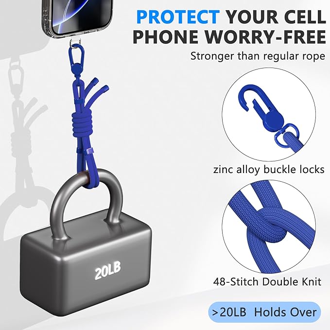 4 Pack Phone Lanyard & Wrist Strap, Cell Phone Lanyard for Around The Neck Adjustable Phone Strap for Most Smartphones