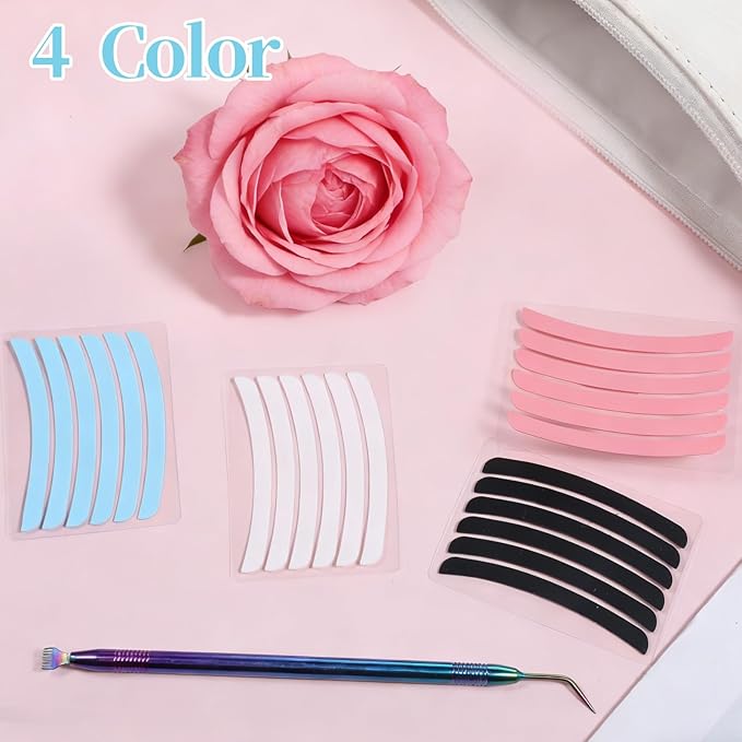 25PCS Lash Lift Rods Ribbon Kit, 24 Pcs Reusable Silicone Eye-Lash Lift Pads Perm Ribbon Eyelash Lifting Tape with 1pc Stainless Steel Lash Separator Tool