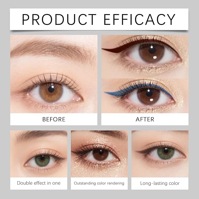 Eyeshadow Stick, Perfect Color Duo-Shadow Liner 2-in-1 Eyeliner & Eye Shadow Stick, Easily Blendable & Buildable, Waterproof, Creamy Easy-Glide, For Effortless Smoky Or Natural Eye Makeup(02+05)