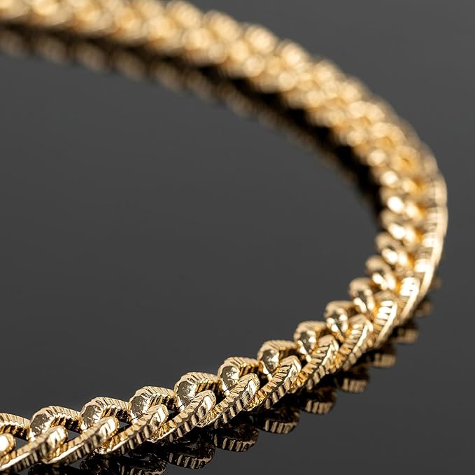 UMAOKANG 5 Meters Strong Cuban Chain for Jewelry Making Gold Plated Aluminum Necklace Bracelet Chains Bulk for Men and Women Embossed Cuban Link Chain