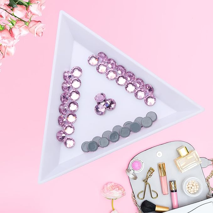 Hot Fix Crystal Flatback Rhinestones Glass Diamantes Gems 2.4mm(8ss 2880pcs, Pink)