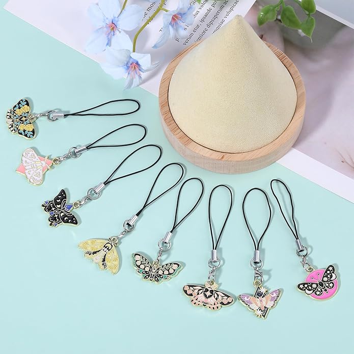 BEEFLYING Cute Charms for Mobile, Kawaii Charms Straps Aesthetic Y2K Cell Phone Pendants Accessories for Phone Bag Keychain Airpods Camera Wallet Decor