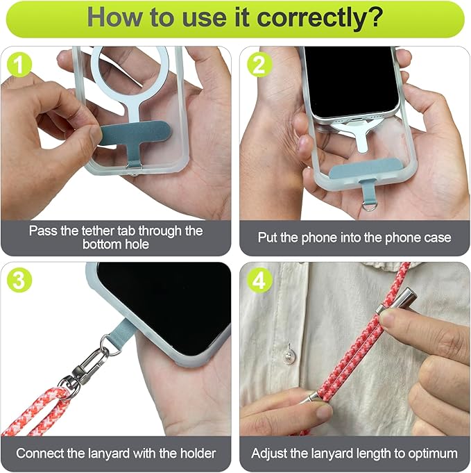 Phone Lanyard & Phone Wrist Strap, 3 in 1 Adjustable Anti Theft Phone Strap for Travel Hiking Cycling Climbing