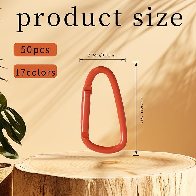 Colorful D Spring Carabiners Keychain Clip,D Spring Clip Aluminum Hook Accessories Snap Link Key Chain Ring Hook
