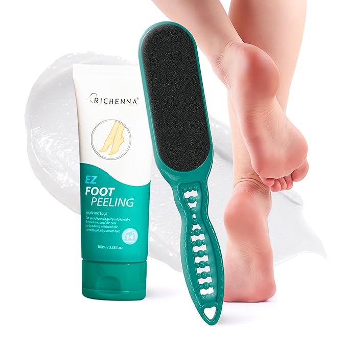 RICHENNA EZ Foot Care Cream - Advanced Exfoliating Urea Foot Cream for Dry Cracked Heels and Feet | 14 Natural Ingredients | Repairs, Hydrates and Smoothens Dry Cracked Feet - 100ml /3.38 fl. oz