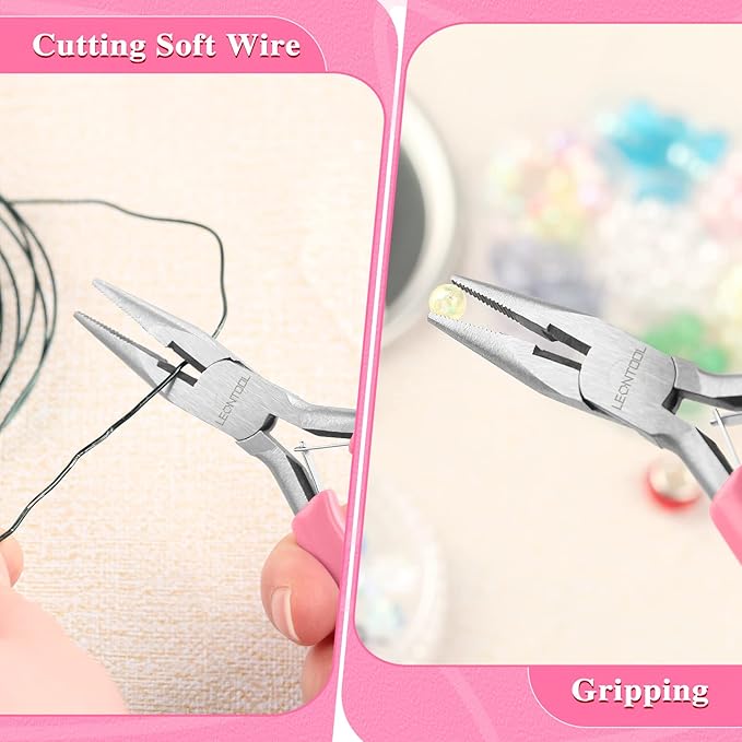 5-Inch Long Nose Pliers with Wire Cutter, Ideal for Jewelry Making, Electrical Work, and More. Durable Carbon Steel Construction, PVC Handle. 4.6 x 3.1 x 0.4" (116 x 78 x 9 mm).
