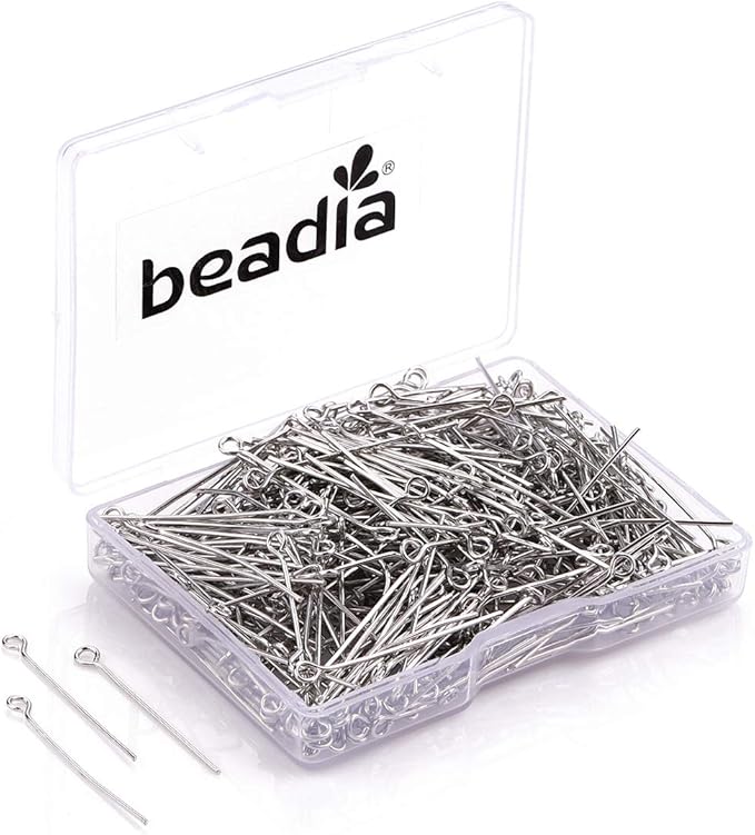 Open Eye Pins Platinum Head Pins for DIY Jewelry Making 30mm 300pcs