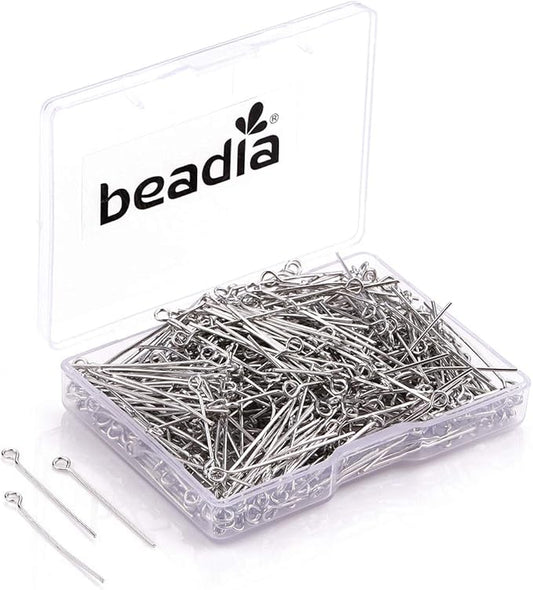 Open Eye Pins Platinum Head Pins for DIY Jewelry Making 40mm 200pcs