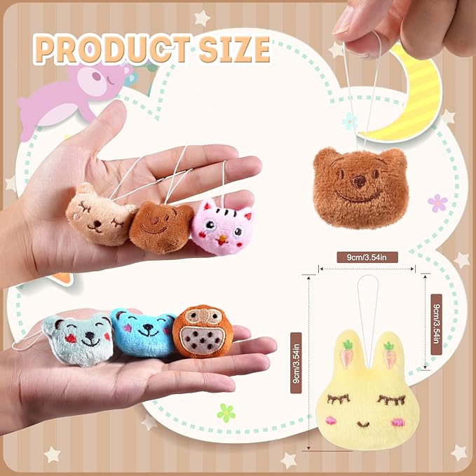 VISATOR 50pcs Mini Stuffed Animals Keychains– Small Plush Toys Bulk for Claw Machine Prizes, Christmas Party Favors for Kids, Classroom Rewards, Carnival Gifts, Goodie Bags, Easter & Birthday Gifts