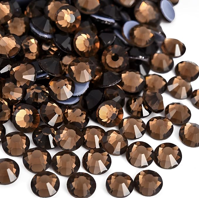 2880pcs Hotfix Rhinestones Flatback Crystal Rhinestones for Crafts Crafting Clothes Shoes DIY Decorations, 2.4mm SS8, Smoke Topaz