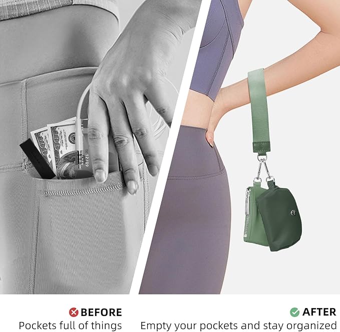 Keychain Wallet Mini Zip Around Wristlet Wallets for Women Detachable Dual Pouch Wristlet Portable Coin Purse Small Wallets
