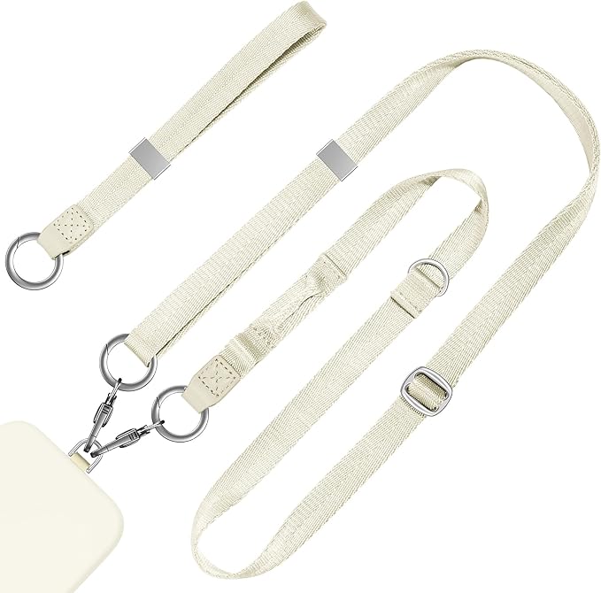 Phone Lanyard 2 in 1, Anti Theft Phone Strap Crossbody for Women, Adjustable Phone Wrist Strap