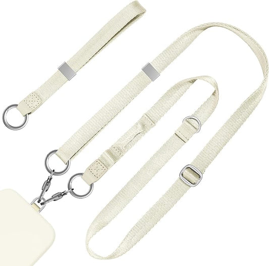 Phone Lanyard 2 in 1, Anti Theft Phone Strap Crossbody for Women, Adjustable Phone Wrist Strap