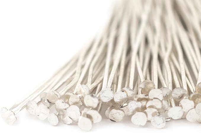 The Bead Chest Silver 21 Gauge 2 Inch Head Pins (Approx 100 Pieces)