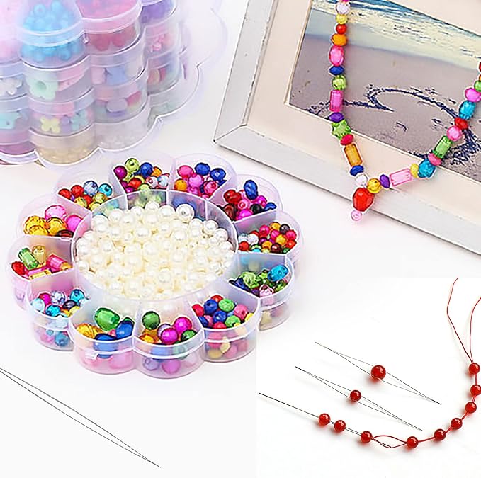 20pcs Pieces Beading Needles,Seed Beads Needles Big Eye Beading Needles Beading Embroidery Needles Long Straight Beading Thread Needles with Needle Bottle for DIY Jewelry Making(5.04inch)