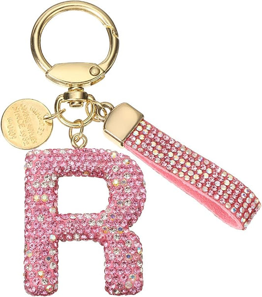 PATIKIL Initial Letter Keychain, Cute Sparkly Rhinestone Key Chain Alphabet Charm for Car Keys Handbags Purse