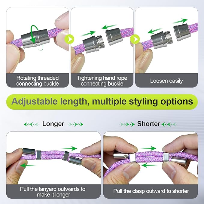 Phone Lanyard & Phone Wrist Strap, 3 in 1 Adjustable Anti Theft Phone Strap for Travel Hiking Cycling Climbing