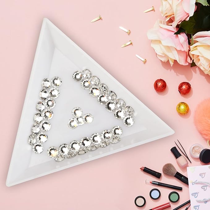2880pcs Glue Fix Crystal Flatback Rhinestones Glass Diamantes Gems for Nail Art Crafts Decorations Clothes Shoes 2.4mm (ss8, Crystal)